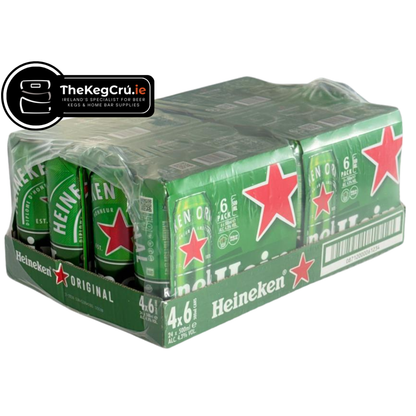 Heineken – Pale Lager - 4.3% ABV – Slab (24 Cans) (6 Cans x 4) - TheKegCru.ie