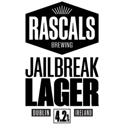 Rascals – Jailbreak - Helles – 4.2% ABV – 50L Keg (≈88 Pints) – Stainless Steel Keg - JailBreak