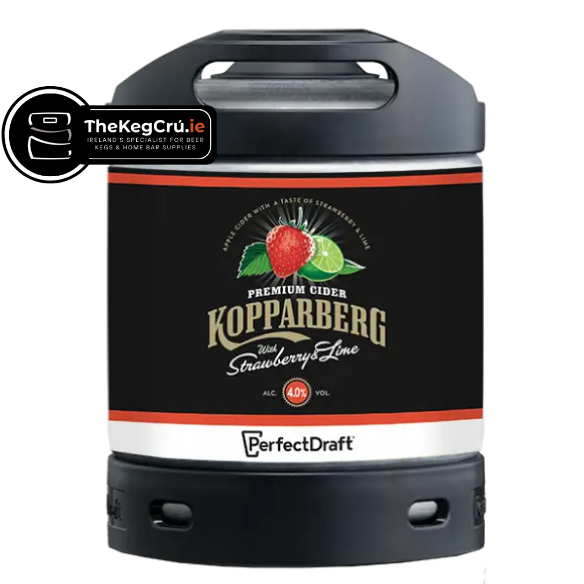 PerfectDraft - Kopparberg Strawberry & Lime – Cider – 4% ABV - 6L PerfectDraft Keg - TheKegCru.ie