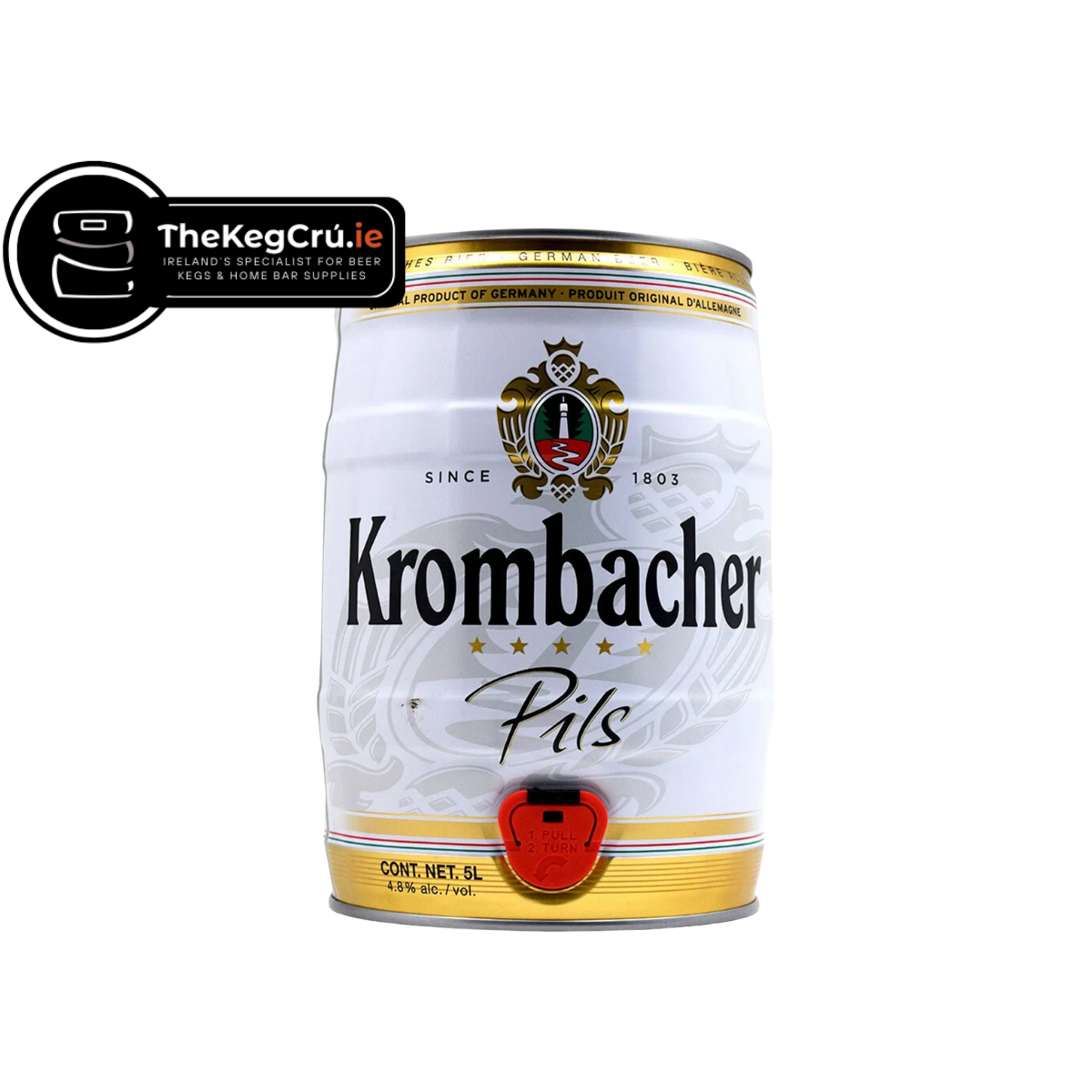 Krombacher Pils -Lager - 4.8% ABV - Fresh 5L Keg - TheKegCru.ie