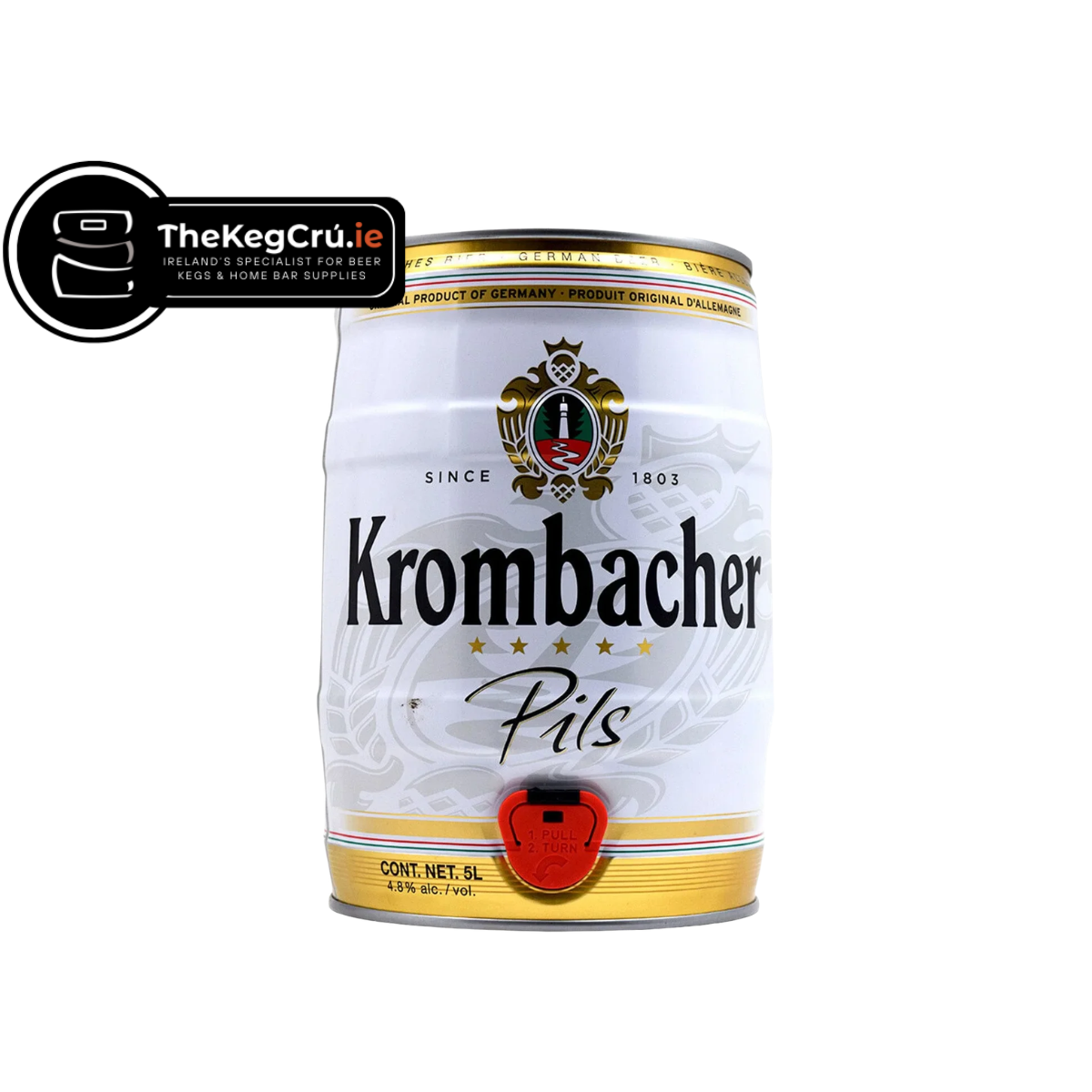 Krombacher Pils -Lager - 4.8% ABV - Fresh 5L Keg - TheKegCru.ie