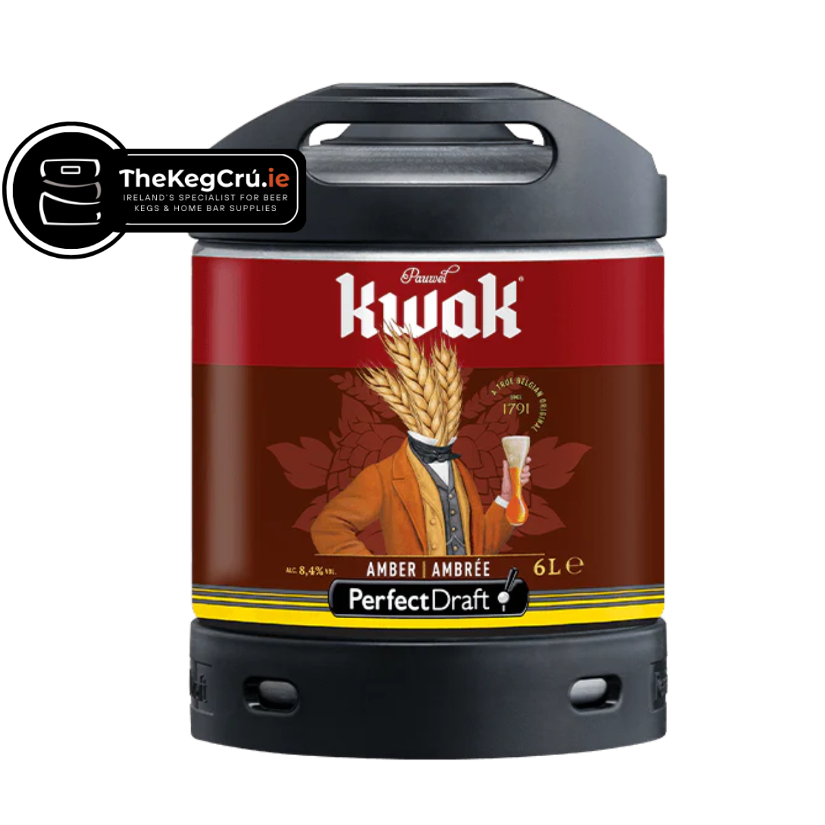 Kwak Amber PerfectDraft Keg – Amber Ale – 8.4% ABV - 6L PerfectDraft Keg - TheKegCru.ie