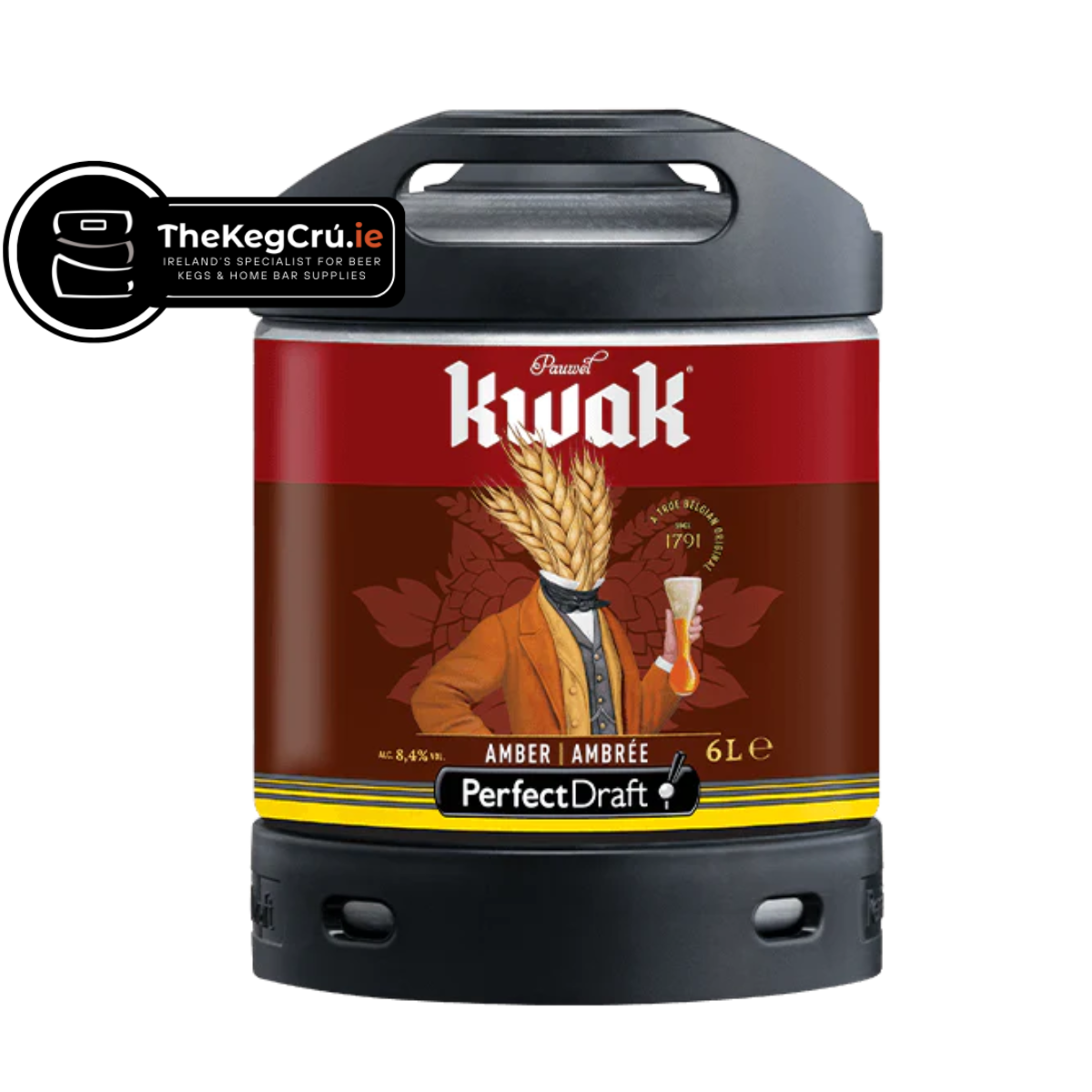 Kwak Amber PerfectDraft Keg – Amber Ale – 8.4% ABV - 6L PerfectDraft Keg - TheKegCru.ie