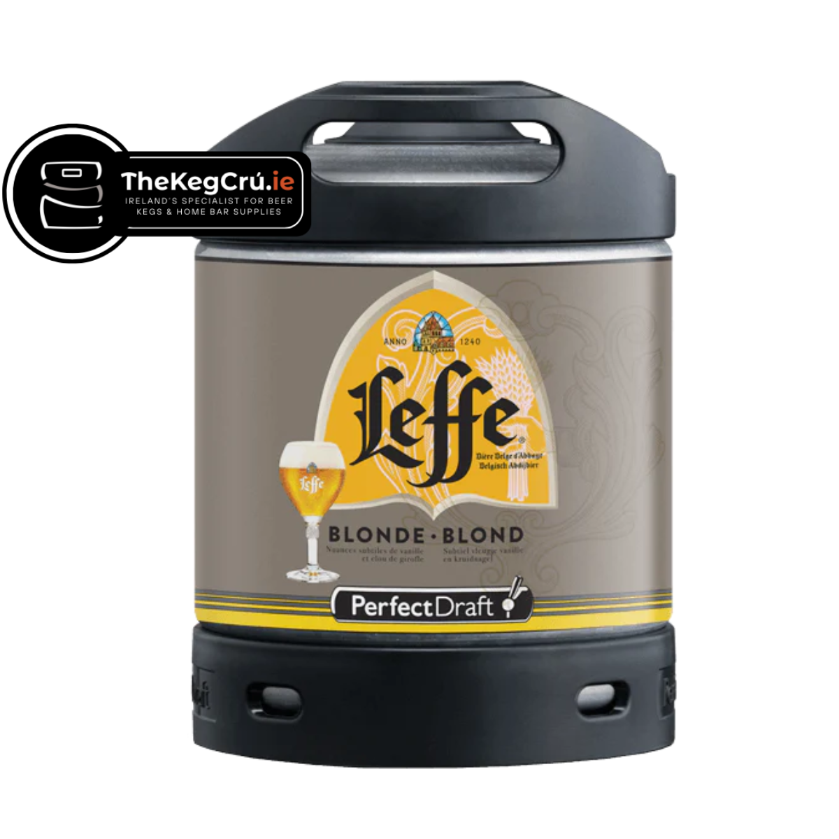 Leffe Blonde PerfectDraft Keg – Blonde Ale – 6.0% ABV - 6L PerfectDraft Keg - TheKegCru.ie