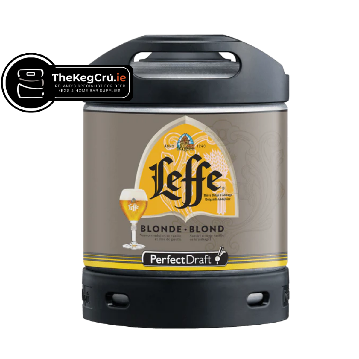 Leffe Blonde PerfectDraft Keg – Blonde Ale – 6.0% ABV - 6L PerfectDraft Keg - TheKegCru.ie