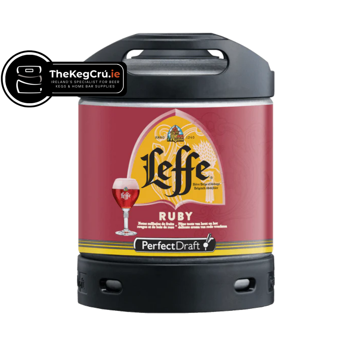 Leffe Ruby PerfectDraft Keg – Fruit Beer – 5% ABV - 6L PerfectDraft Keg - TheKegCru.ie