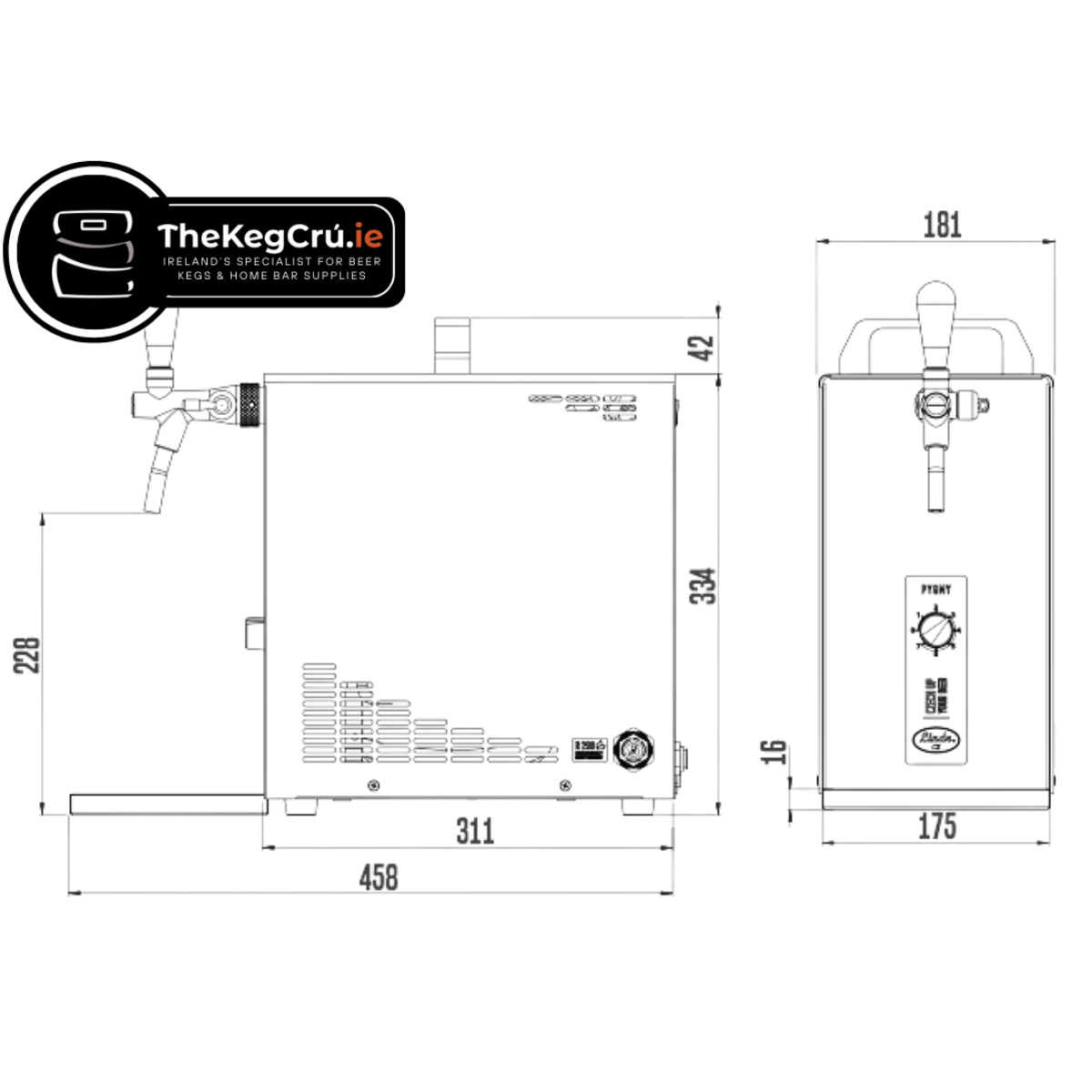 PYGMY 70/K Green Line - Pours Two Products (Double Coil) - Brand new - TheKegCru.ie