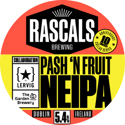 Rascals – Pash N Fruit - NEIPA – 5.4% ABV – 50L Keg (≈88 Pints) – Stainless Steel Keg - RascalsPash-N-FruitNEIPA