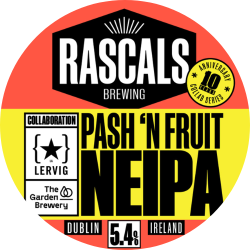 Rascals – Pash N Fruit - NEIPA – 5.4% ABV – 50L Keg (≈88 Pints) – Stainless Steel Keg - TheKegCru.ie