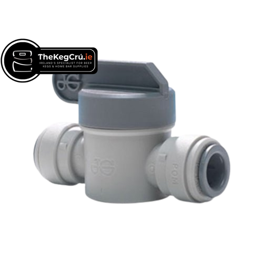 Shut Off Valve Straight - 3/8"JG to 3/8"JG - TheKegCru.ie