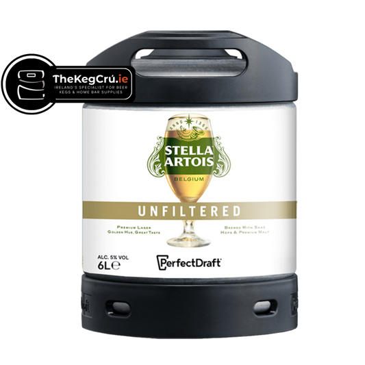 Stella Artois Unfiltered PerfectDraft Keg – Lager – 5% ABV - 6L PerfectDraft Keg - TheKegCru.ie