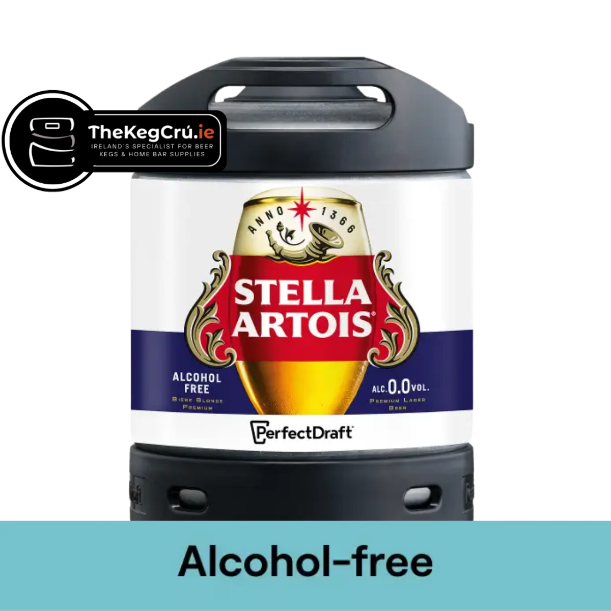 PerfectDraft - Stella Artois Alcohol Free – Lager – 0% ABV - 6L PerfectDraft Keg - TheKegCru.ie