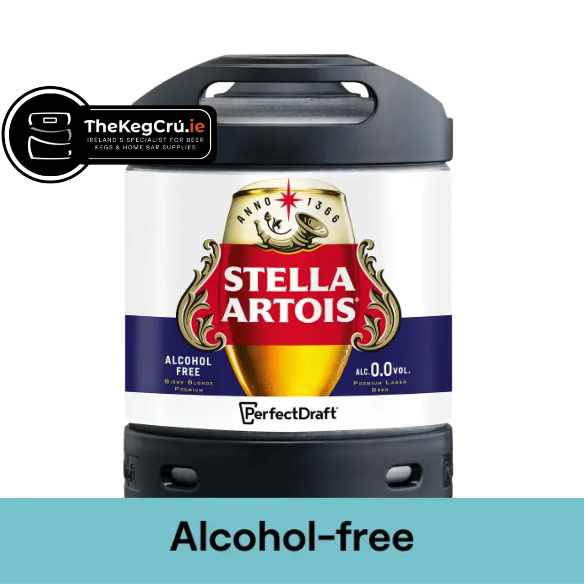 PerfectDraft - Stella Artois Alcohol Free – Lager – 0% ABV - 6L PerfectDraft Keg - TheKegCru.ie