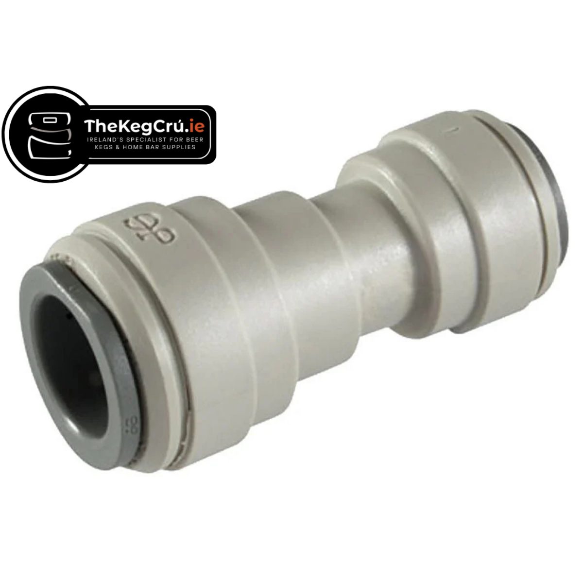 Straight Connector - 1/2" Push Fit to 3/8" Push Fit - TheKegCru.ie