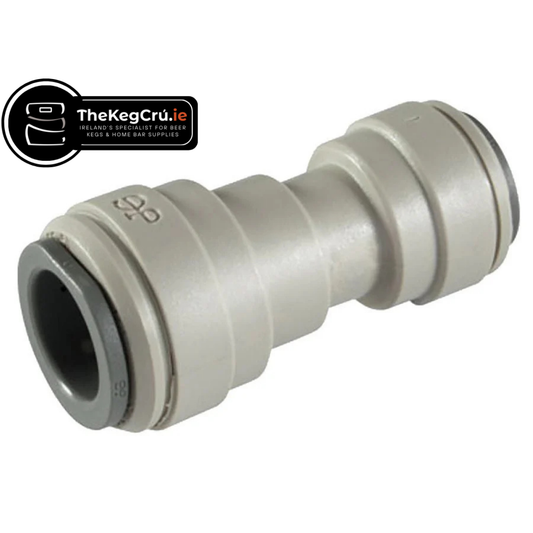 Straight Connector - 1/2" Push Fit to 3/8" Push Fit - TheKegCru.ie