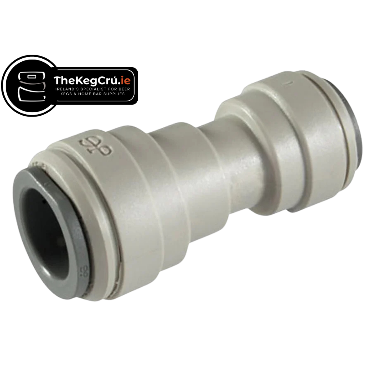 Straight Connector - 1/2" Push Fit to 3/8" Push Fit - TheKegCru.ie