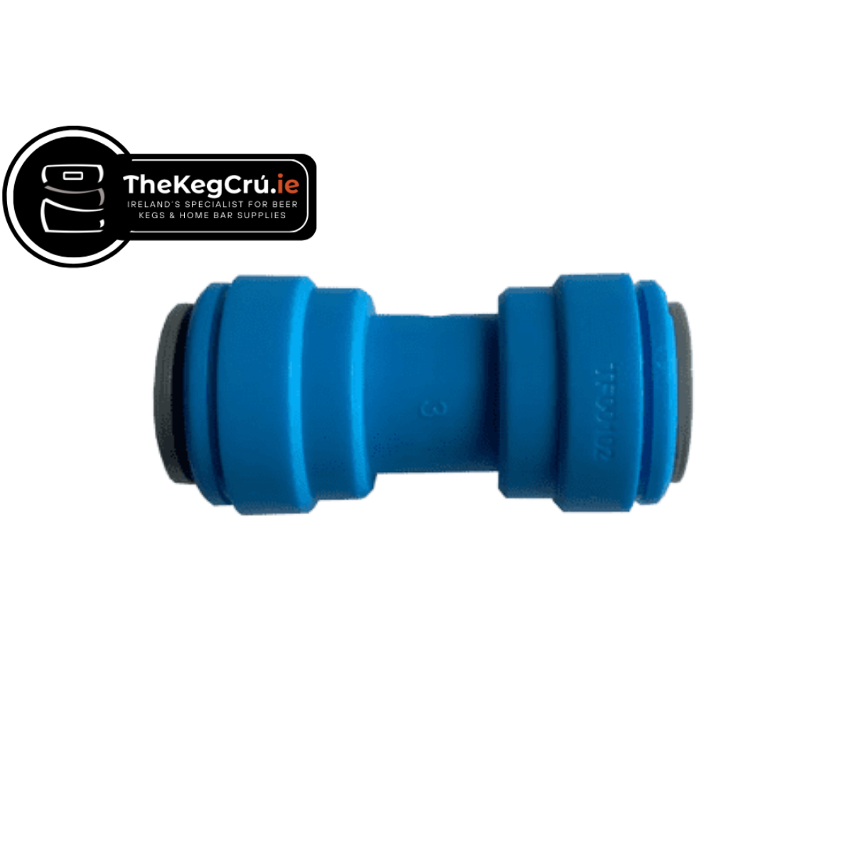 TecFlo - Straight Connector - 3/8" Push Fit to 3/8" Push Fit - TheKegCru.ie
