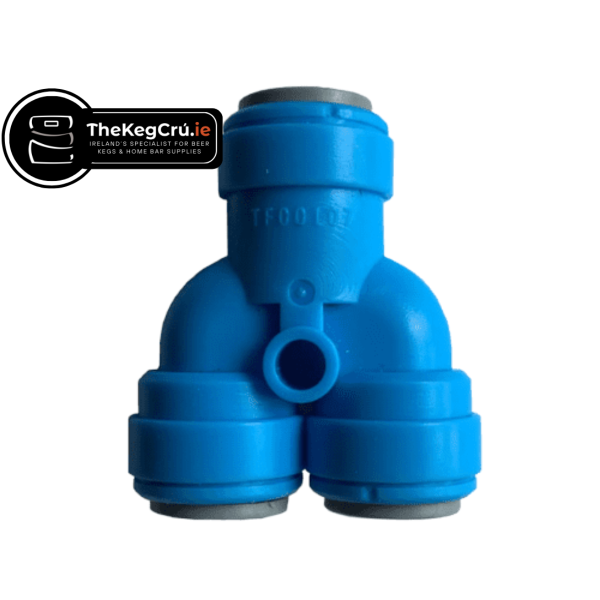 Tecflo - Equal Y Connector - 3/8" Push Fit to 3/8" Push Fit - TheKegCru.ie