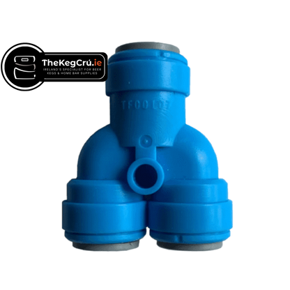 Tecflo - Equal Y Connector - 3/8" Push Fit to 3/8" Push Fit - TheKegCru.ie