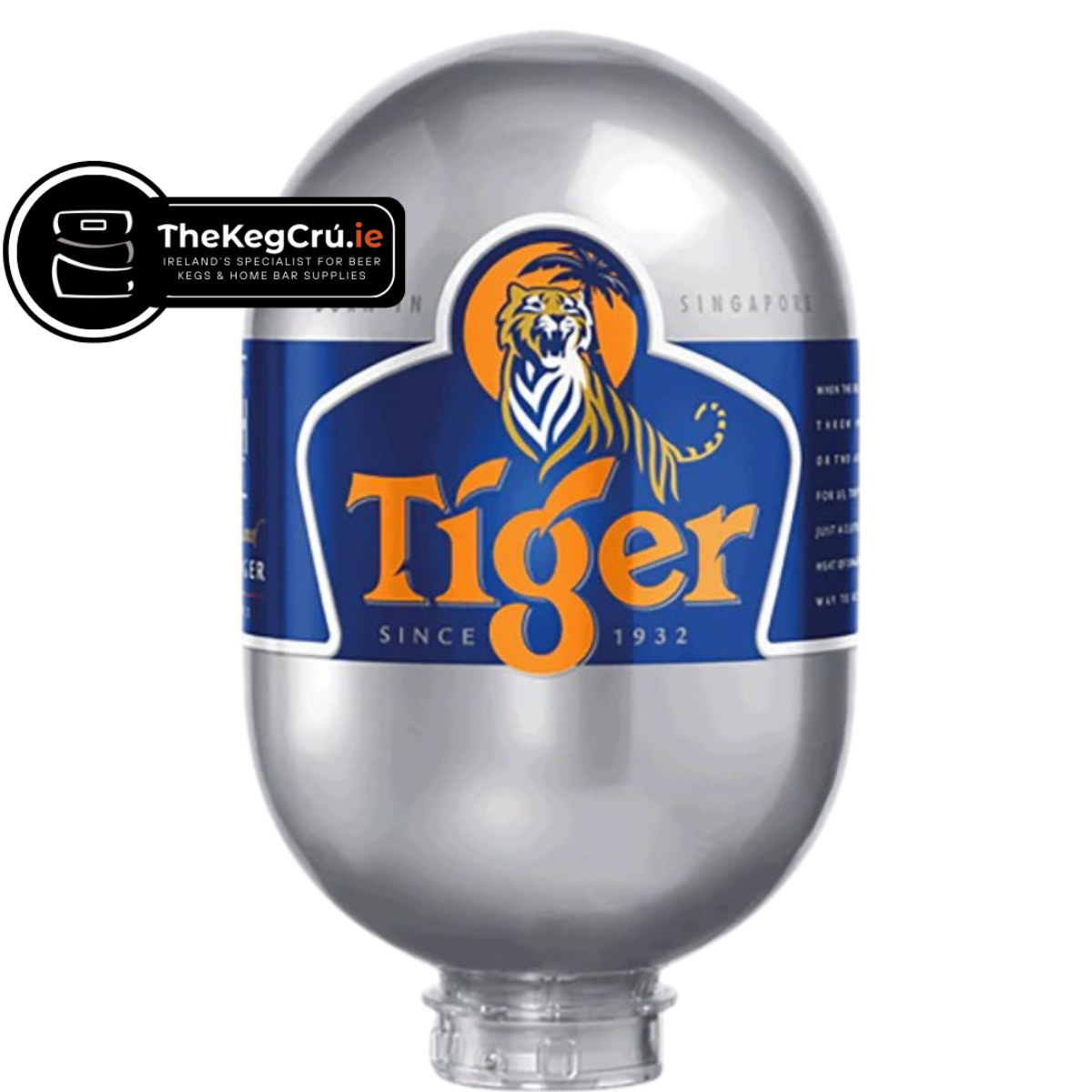 Tiger Blade Keg – Lager – 4.8% ABV - 8L Blade Keg - TheKegCru.ie