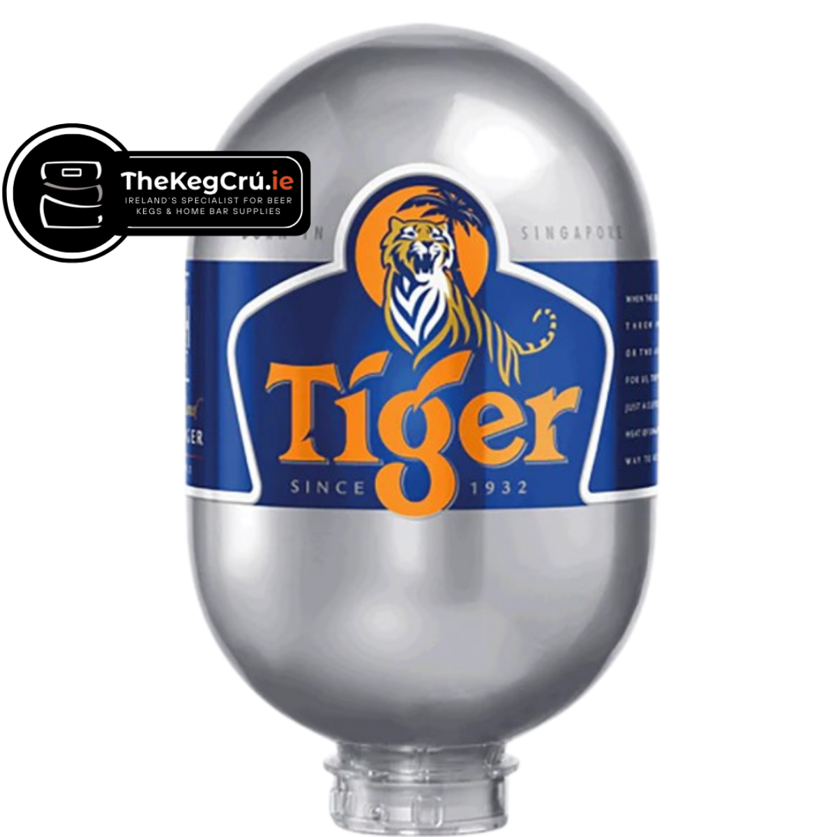 Tiger Blade Keg – Lager – 4.8% ABV - 8L Blade Keg - TheKegCru.ie