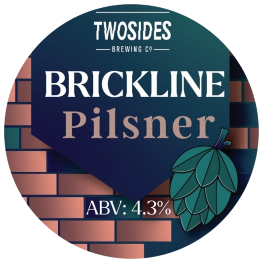 Two Sides Brewing Co. Brickline Pilsner - Lager - 4.3% ABV - 30L Keg (53 Pints) - Stainless Steel Keg