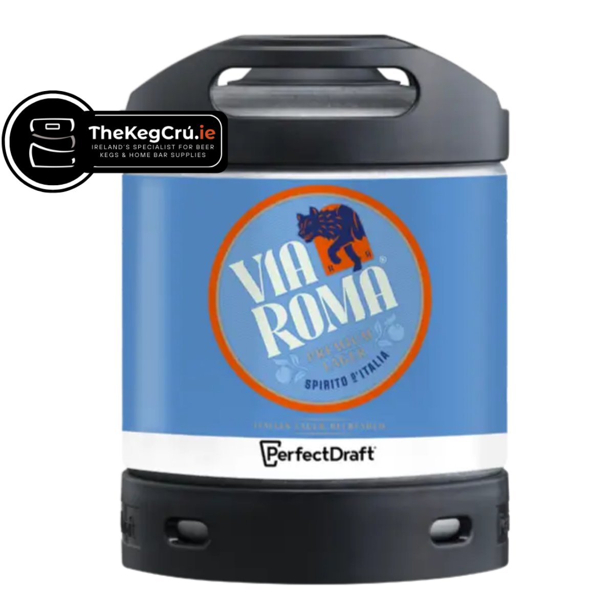 Via Roma PerfectDraft Keg – Lager – 4.5% ABV - 6L PerfectDraft Keg - TheKegCru.ie