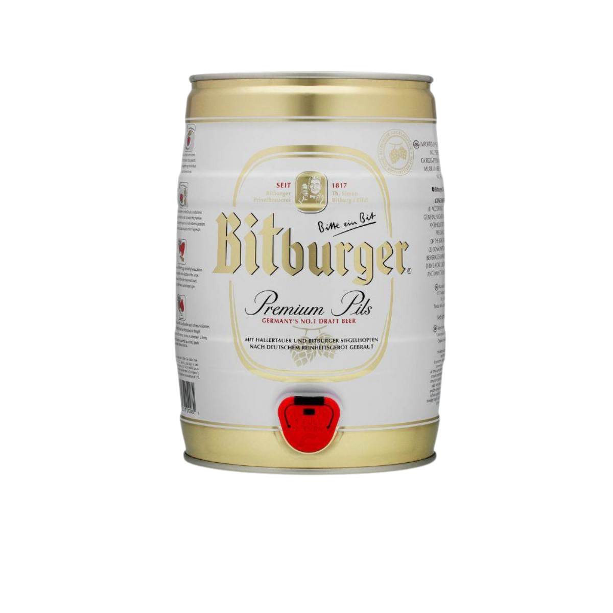 Bitburger – Premium Pils – 4.8% ABV – Fresh 5L Keg - TheKegCru.ie