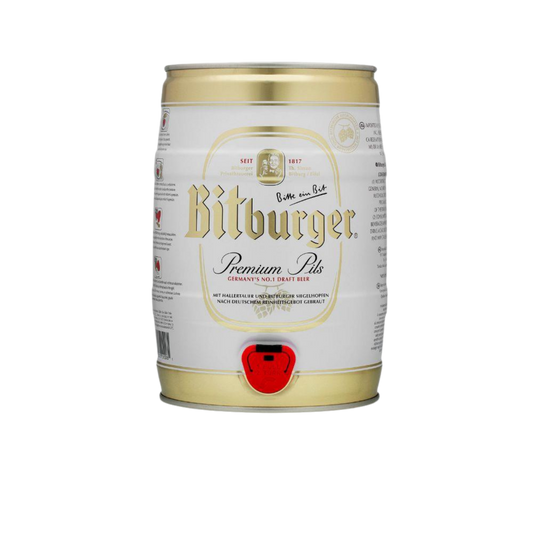 Bitburger – Premium Pils – 4.8% ABV – Fresh 5L Keg - TheKegCru.ie