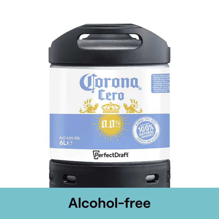 Corona Cero 0.0% PerfectDraft Keg – Non Alcoholic Lager – 0% ABV - 6L PerfectDraft Keg - TheKegCru.ie